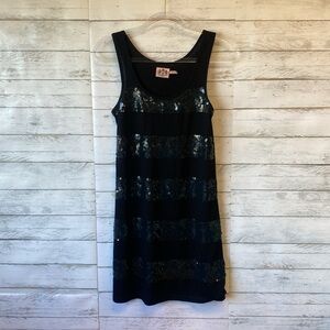 Juicy Couture black sequin tank wool blend dress size small/petite medium